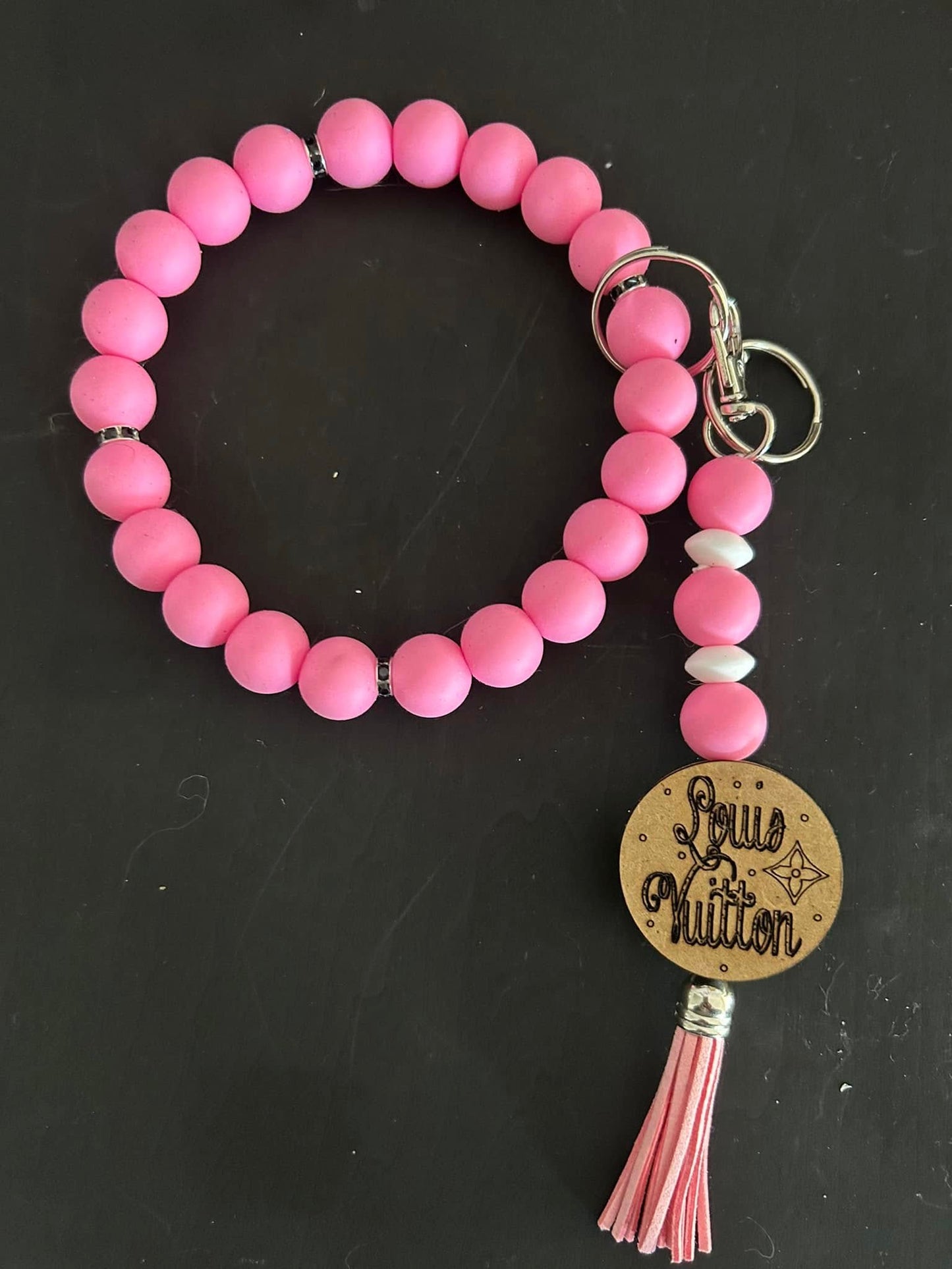 Custom wristlet You choose focal Bead and colors Wristlet ONLY you can add focal key chain