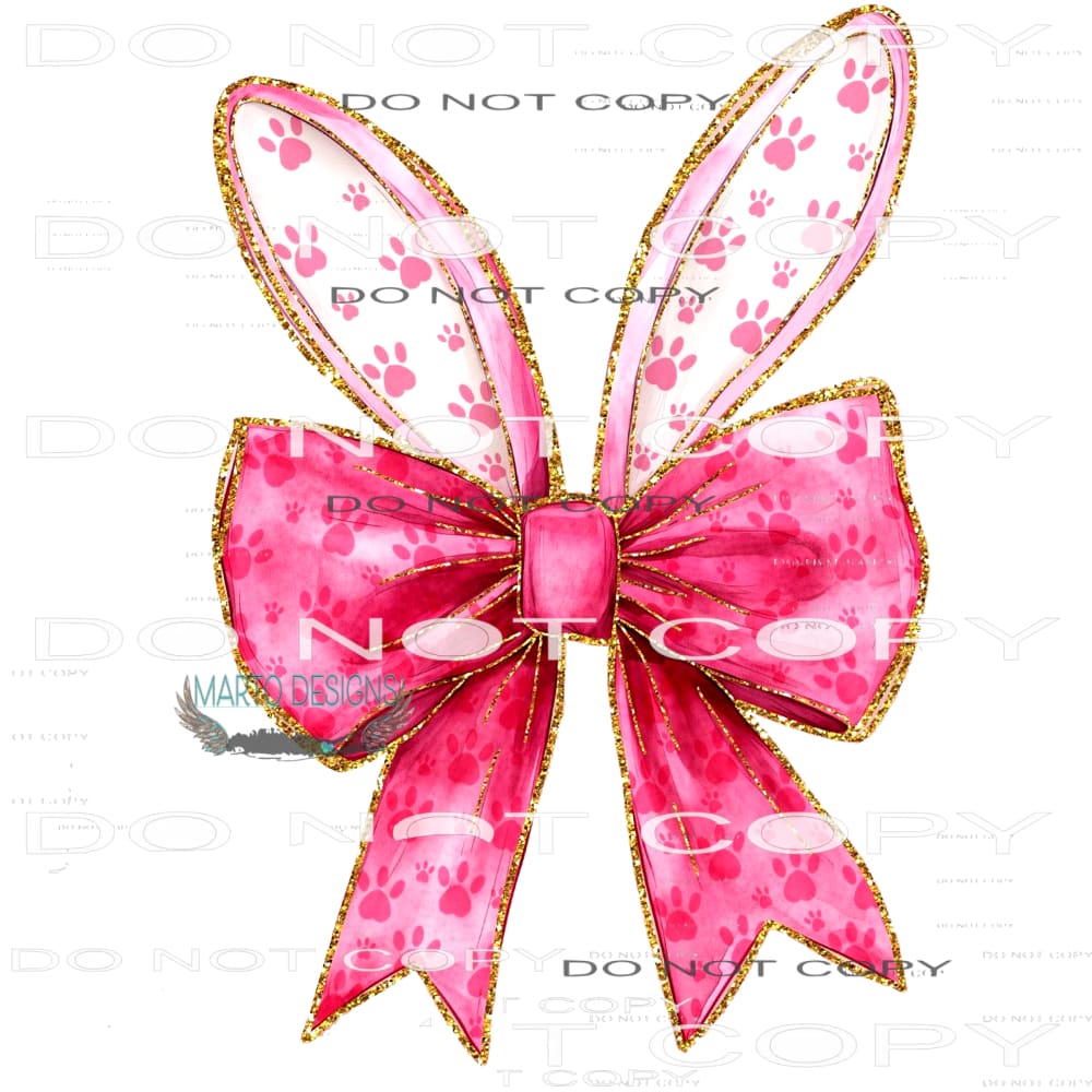 Bunny Bow # 4445 Sublimation transfers - Heat Transfer