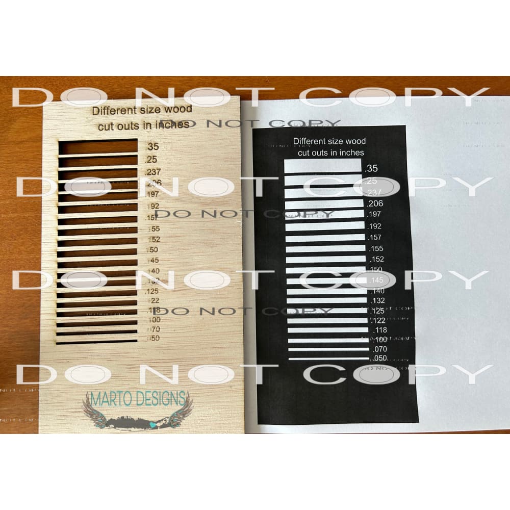 wood Gage Jig svg - Laser Pattern Heat Transfer