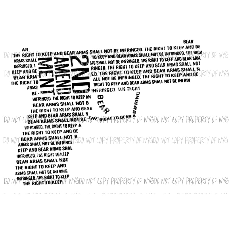2nd Amendment Gun Sublimation transfers Heat Transfer