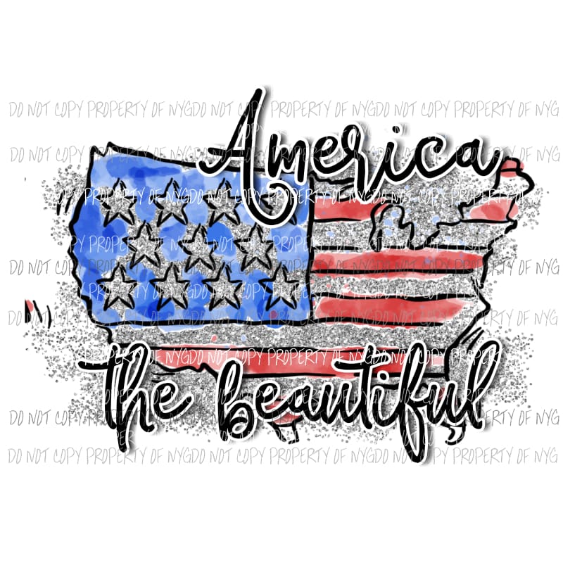 America The Beautiful Sublimation transfers Heat Transfer