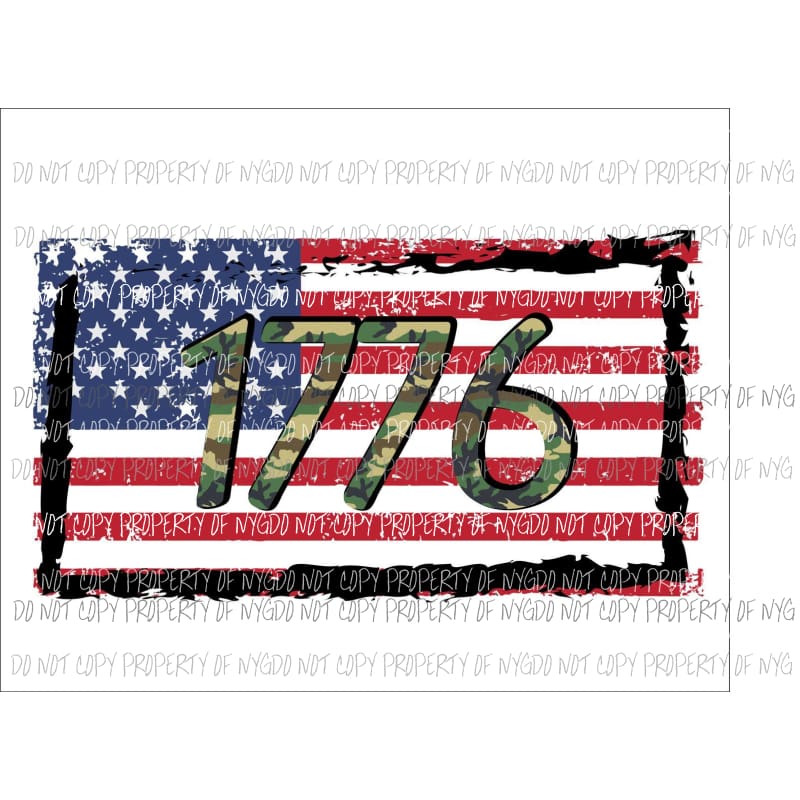 American Flag 1176 camo black frame Sublimation transfers Heat Transfer