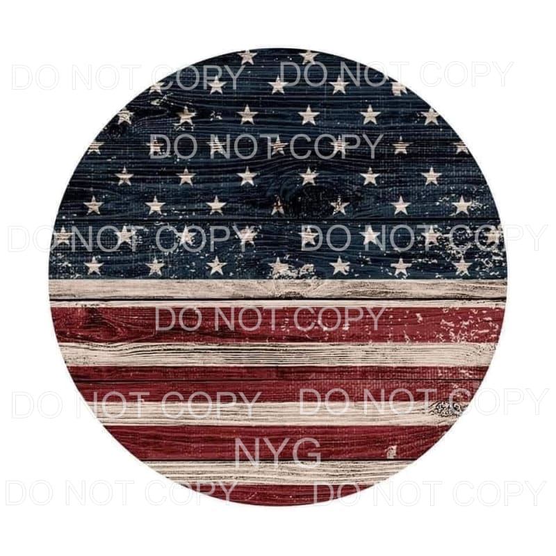American Flag USA Circle #1748 Sublimation transfers - Heat