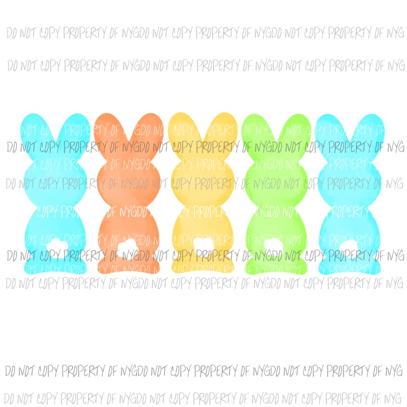 Bunny Lineup boy Sublimation transfers Heat Transfer