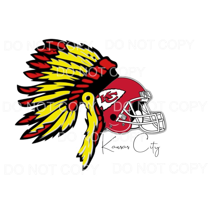Chiefs Head Dress Helmet Sublimation transfers - Heat