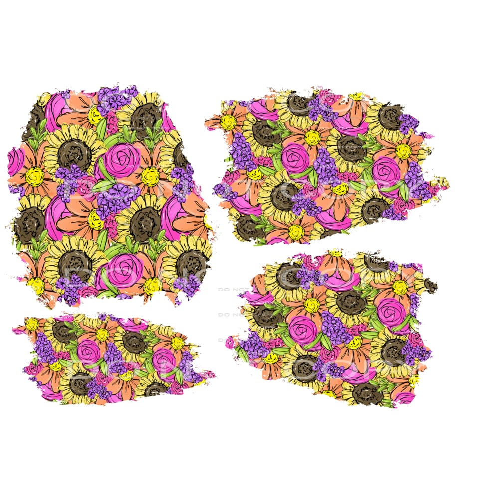 floral patches Matches LV floral Sublimation transfers -