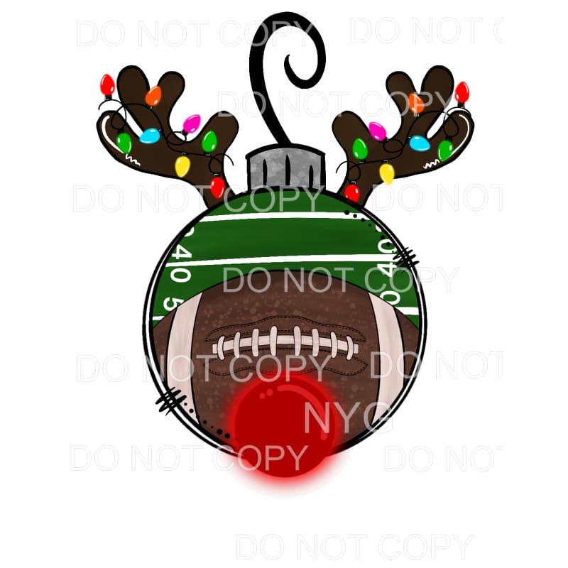 Football Rudolph Reindeer Ornament Christmas Lights #1314
