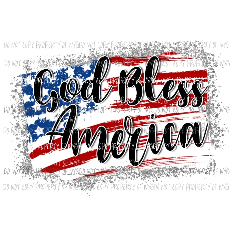God Bless America Sublimation transfers Heat Transfer