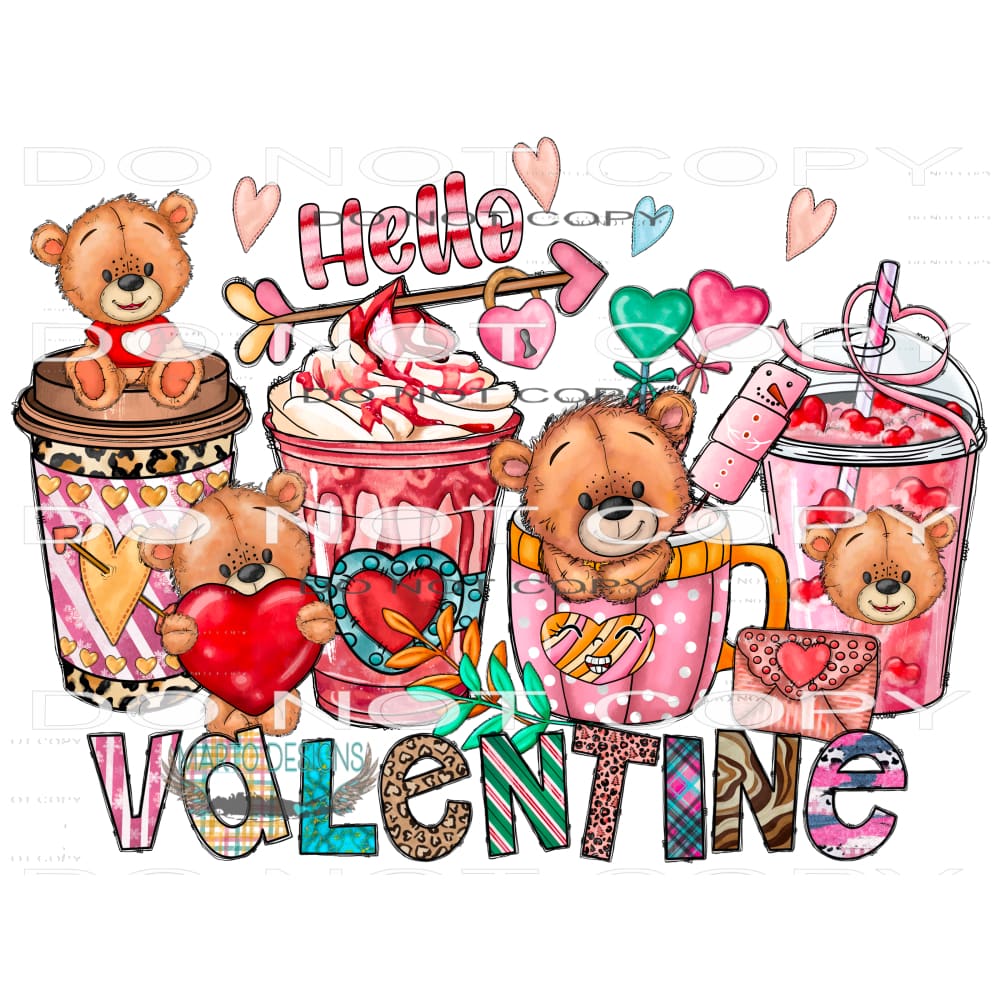 Hello Valentine #9563 Sublimation transfers - Heat Transfer