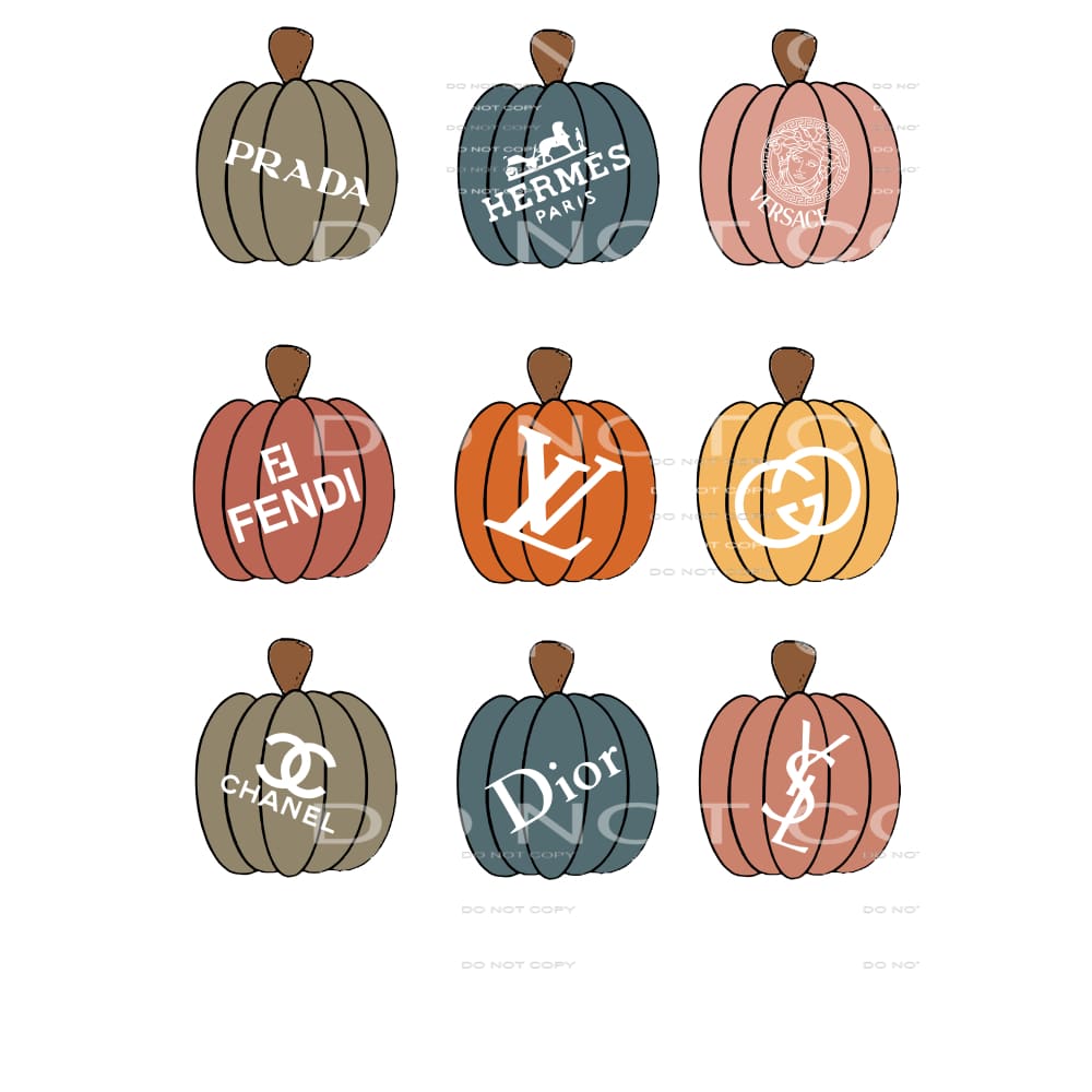 inspired Designer pumpkins # 115 Sublimation transfers -