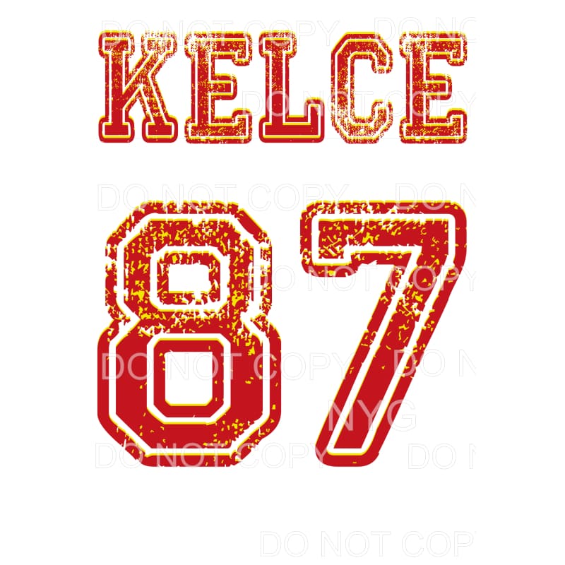 KELCE 87 Chiefs KC Sublimation transfers - Heat Transfer