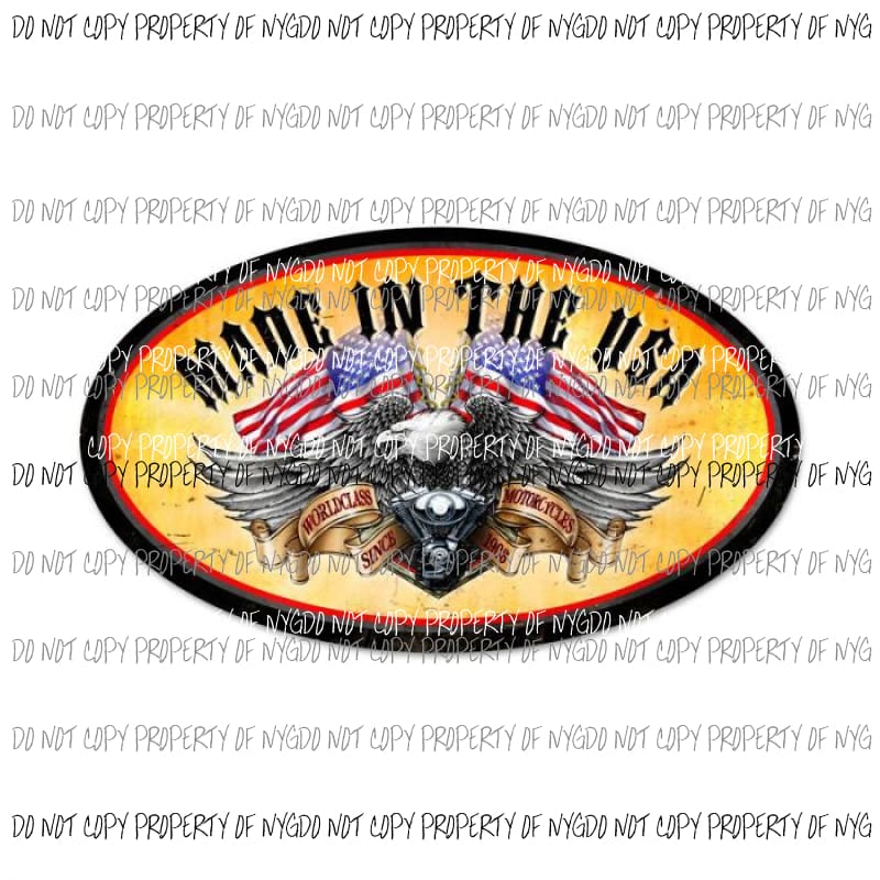Made In The USA eagle flags oval Sublimation transfers Heat Transfer