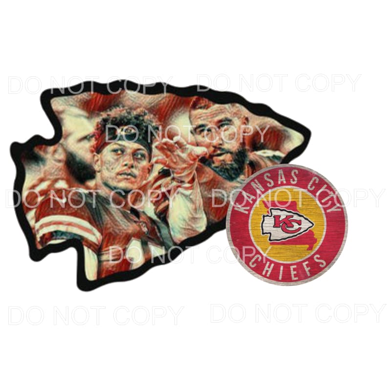 Mahomes Kelce Arrow head Chiefs KC Sublimation transfers -