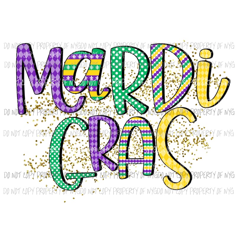 Mardi Gras #11 Sublimation transfers Heat Transfer