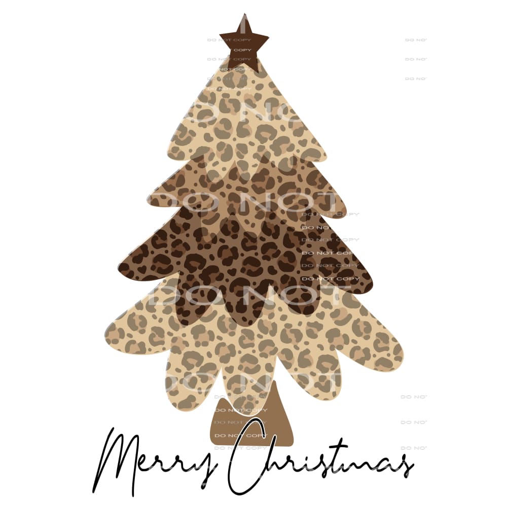 Merry Christmas Leopard Tree # 2093 Sublimation transfers -