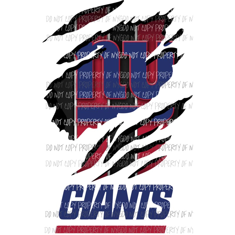 New York Giants ripped design Sublimation transfers Heat Transfer