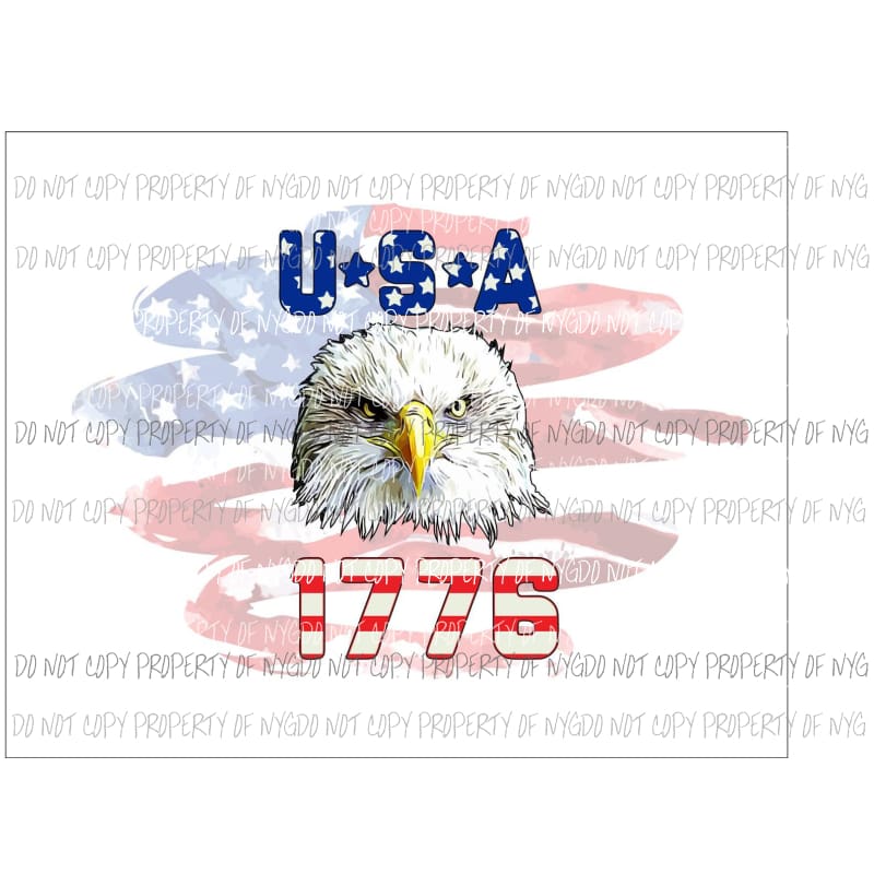 USA 1776 Eagle American Flag Sublimation transfers Heat Transfer