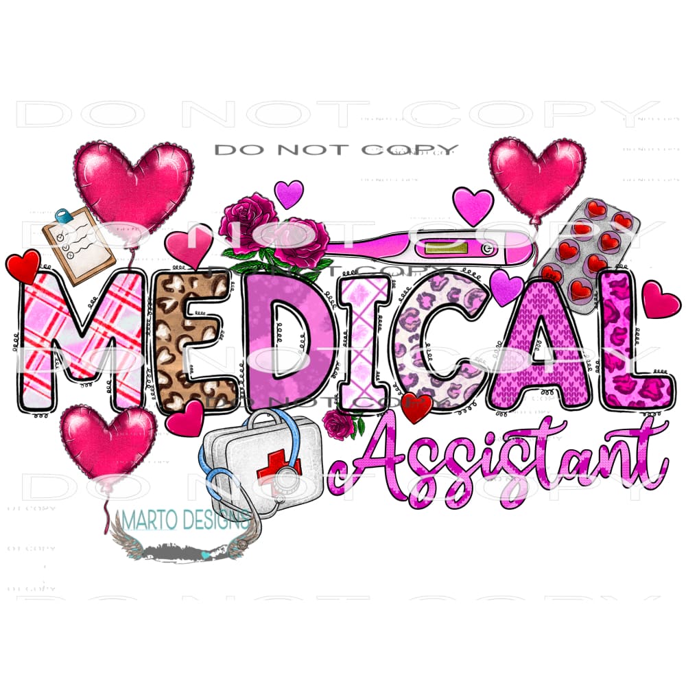 Valentine Medical Assistant #9591 Sublimation transfers -