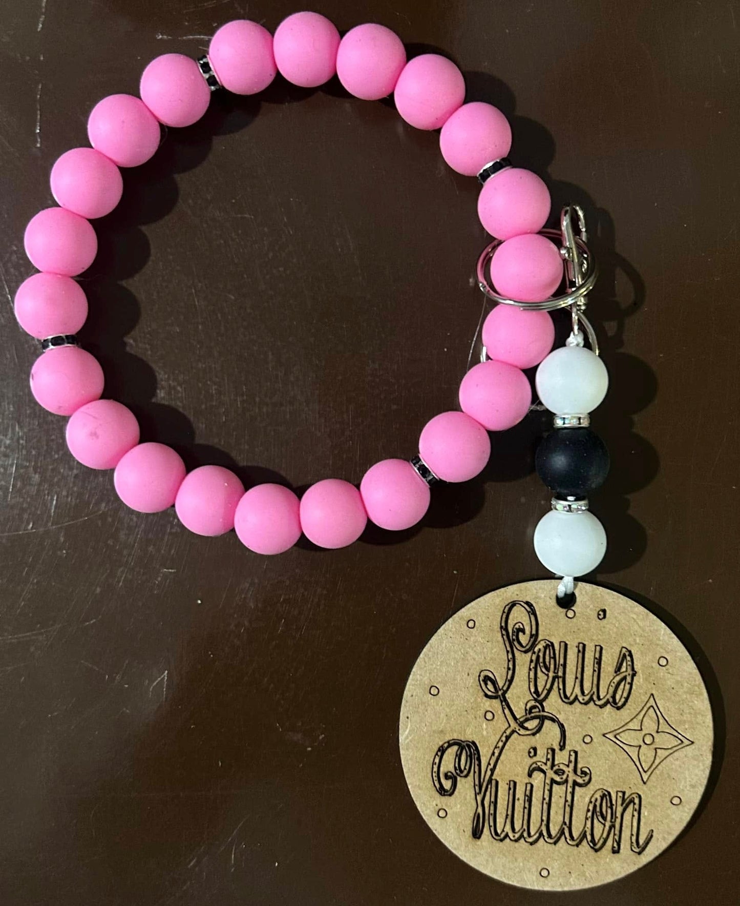 Custom Add On keychain for wristlet  or just keychain You choose focal Bead and colors KEYCHAIN ONLY