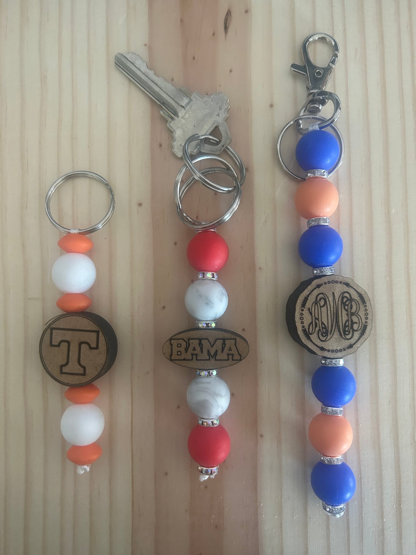 Custom Add On keychain for wristlet  or just keychain You choose focal Bead and colors KEYCHAIN ONLY