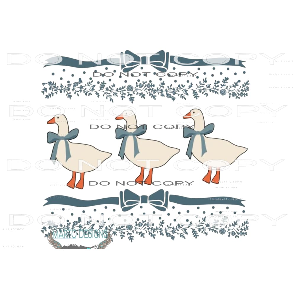 Country Duck Blue ribbon #1980 Sublimation transfers - Heat