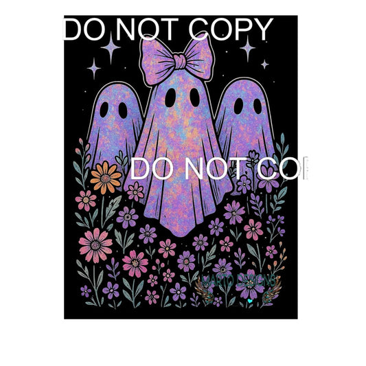 Ghosts with bow iridescent # 1017 Sublimation transfers