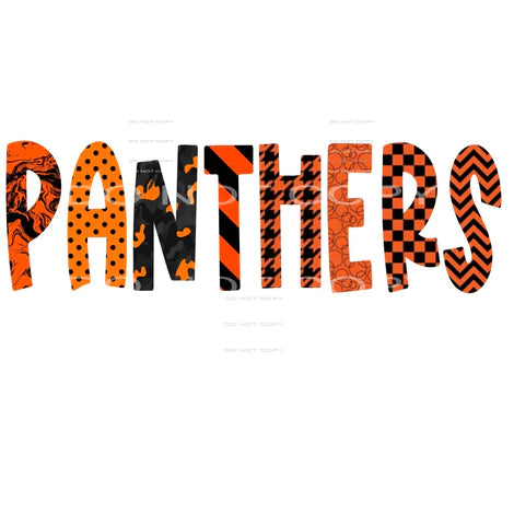 panthers orange and black # 66012 Sublimation transfers