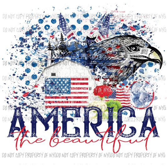 america the beautiful Sublimation transfers Heat Transfer