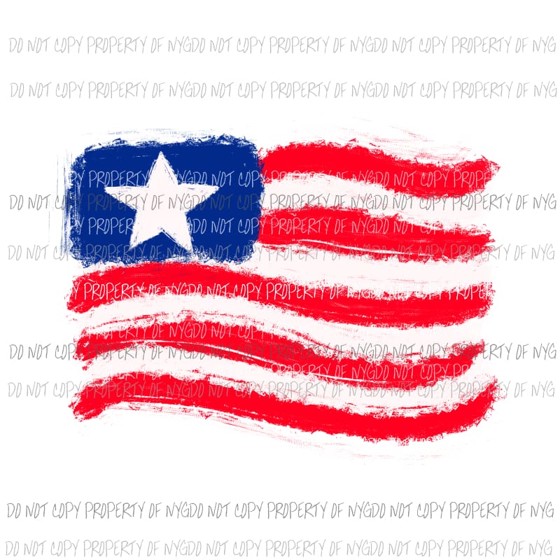 American Flag #1 wavy red white blue Sublimation transfers Heat Transfer