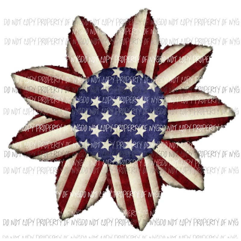 American flower Sublimation transfers Heat Transfer
