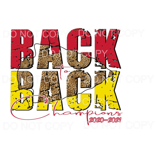 Back to Back Chiefs KC champions # 7 Sublimation transfers -