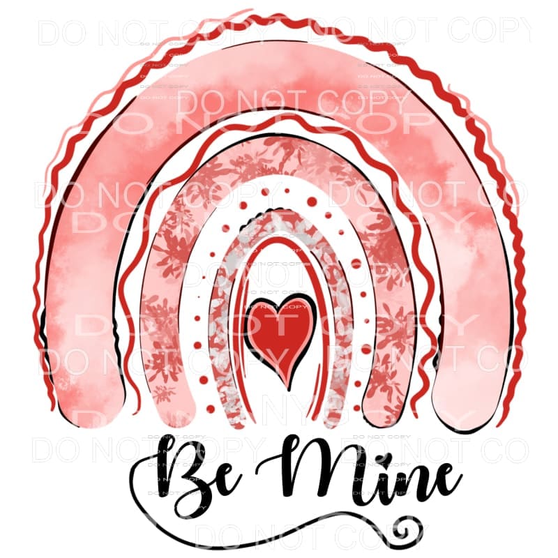 Be Miine Valentines Day Rainbow Red Heart #2122 Sublimation 