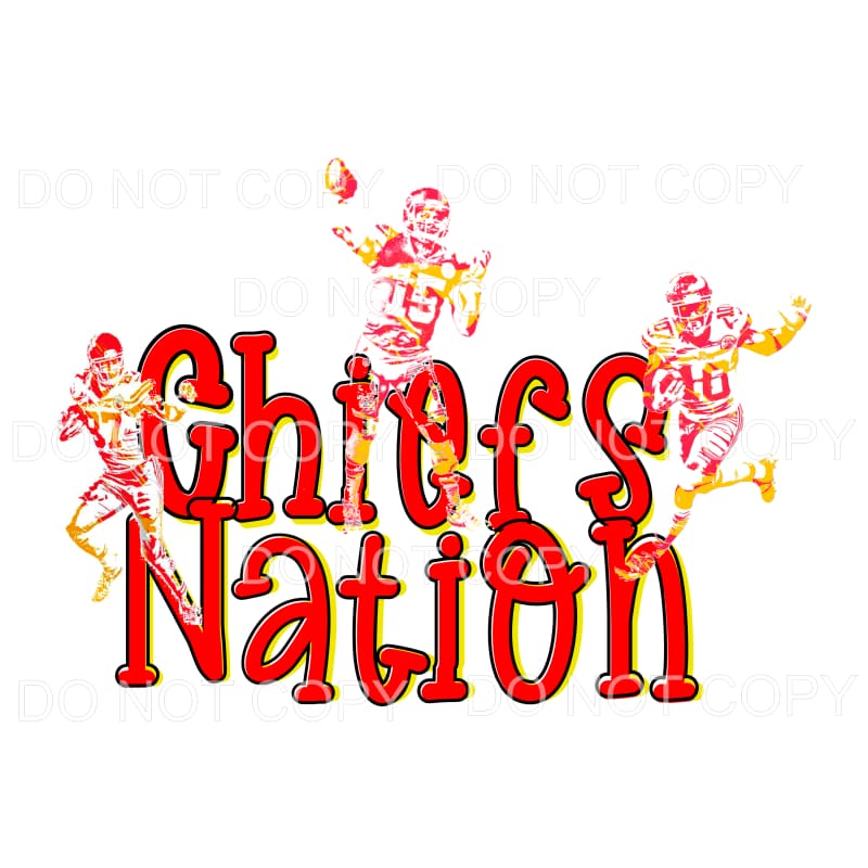 Chiefs Nation # 3 KC Chiefs Sublimation transfers - Heat 