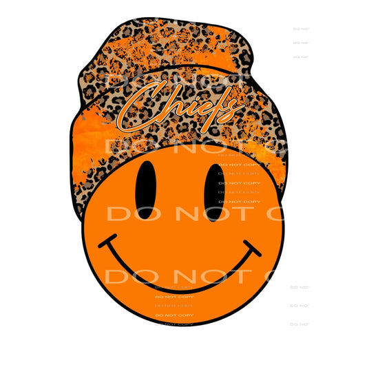 chiefs orange smile face # 22662 Sublimation transfers - 