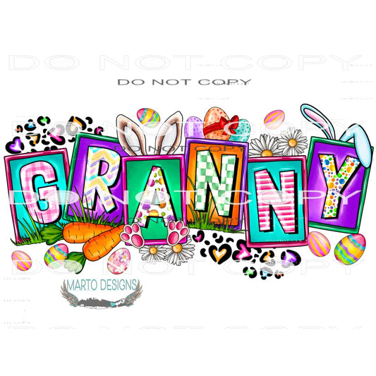 Easter Granny #9879 Sublimation transfers - Heat Transfer