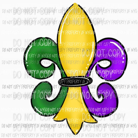Fleur De Lis #5 black gold purple green Sublimation transfers Heat Transfer