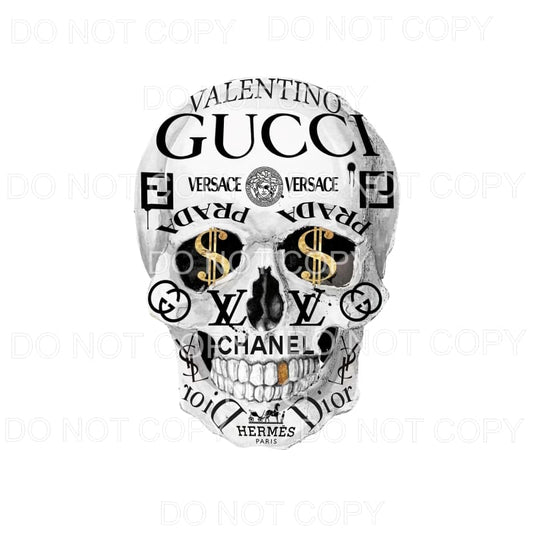Gucci Chanel Dior LV Versace Skull #1 Sublimation transfers 