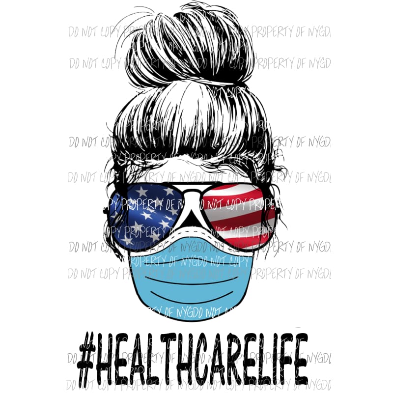 # HEALTH CARE Life Skull FLAG Sublimation transfers Heat Transfer
