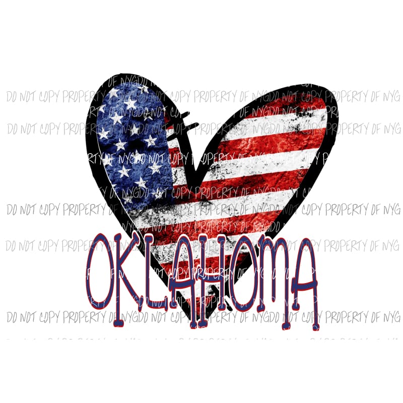 Heart Flag # 3 STATES All states in drop down menu sublimation transfer state Heat Transfer
