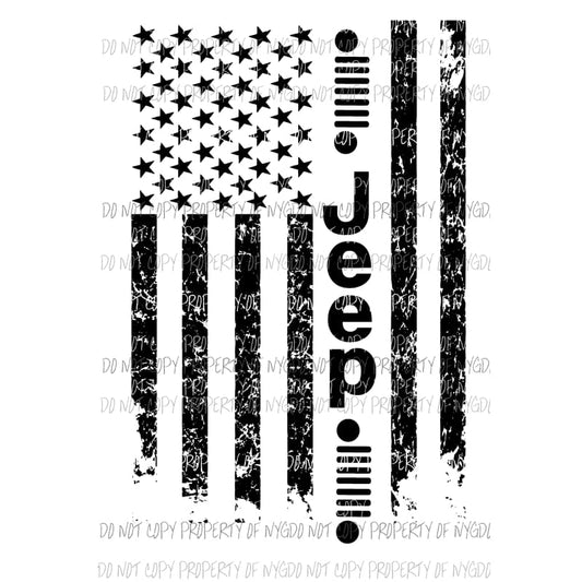 JEEP FLAG # 8 Sublimation transfers Heat Transfer