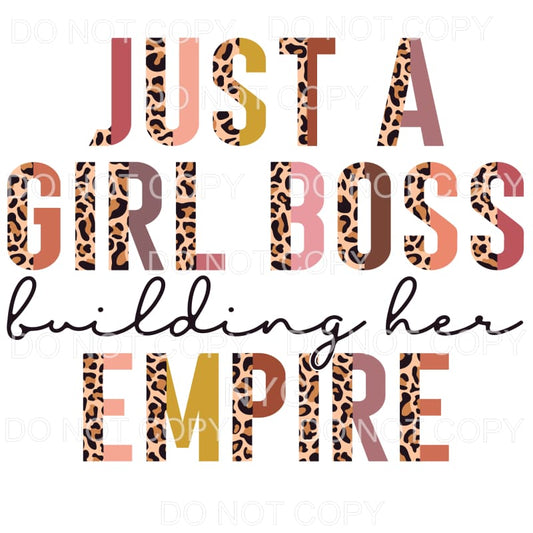 Just A Girl Boss Half Leopard Sublimation transfers - Heat 