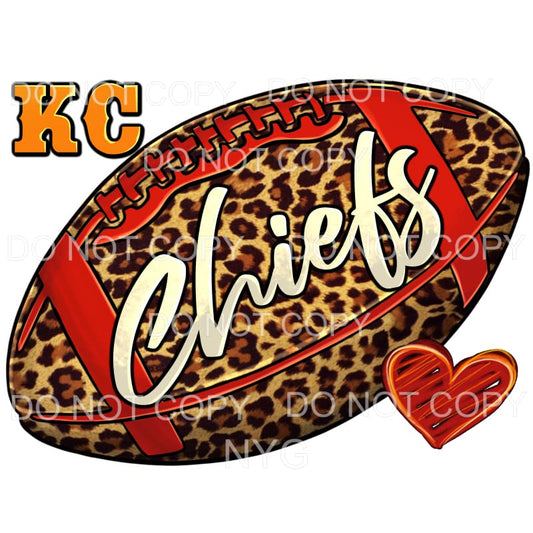 Kansas City Chiefs Football Leopard Red #1715 Sublimation 