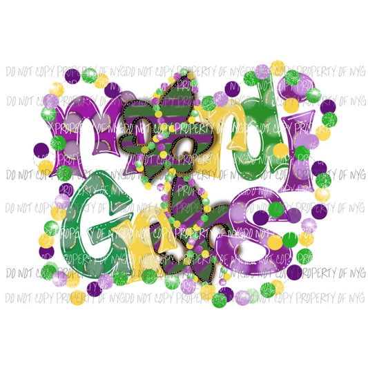 Mardi Gras doodle beads Sublimation transfers Heat Transfer