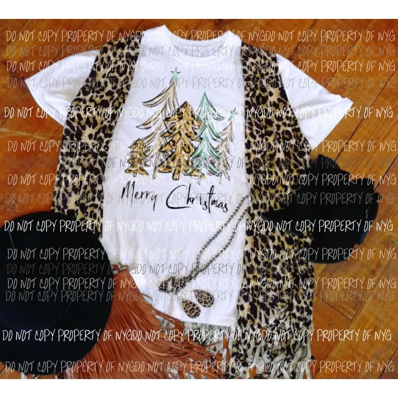 Merry Christmas trees # 2 leopard Sublimation transfers Heat Transfer