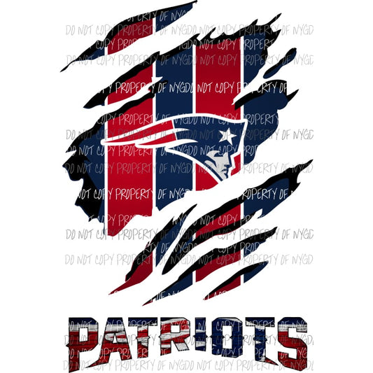 New England Patriots ripped design Sublimation transfers Heat Transfer