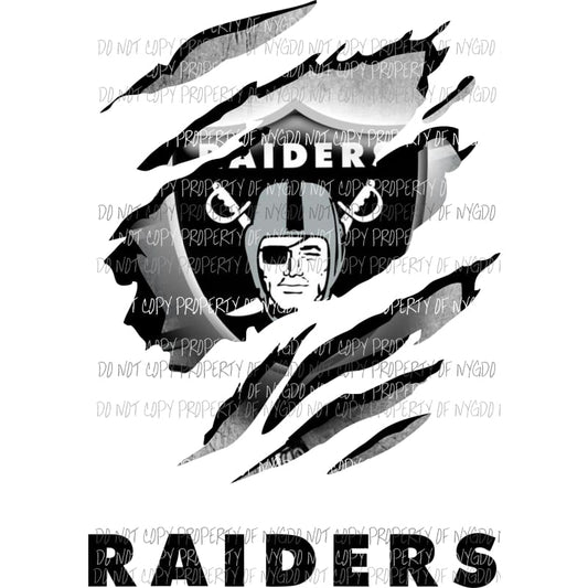 Oakland Raiders ripped design Sublimation transfers Heat Transfer