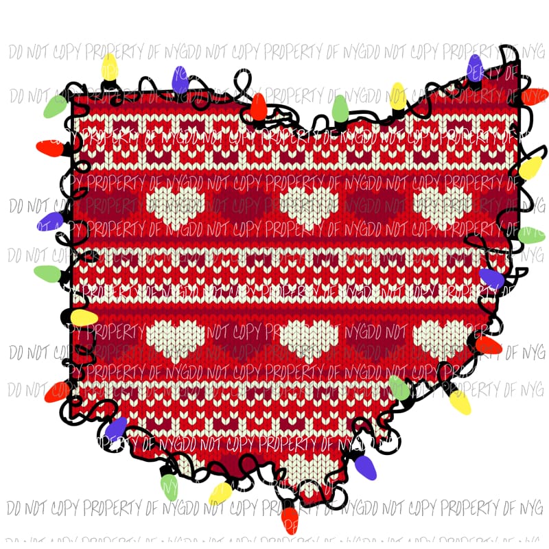 ohio heart lights Sublimation transfers Heat Transfer