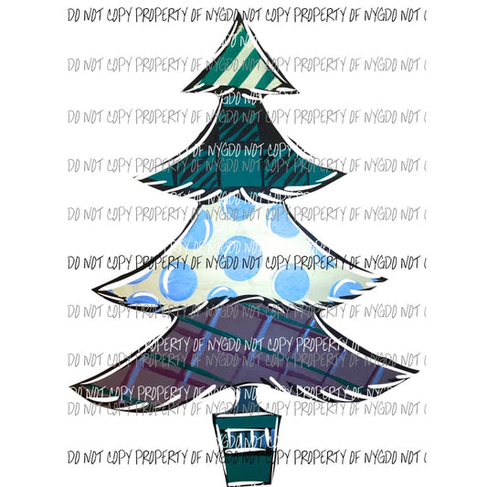 Pattern Christmas Tree #1 Sublimation transfers Heat Transfer