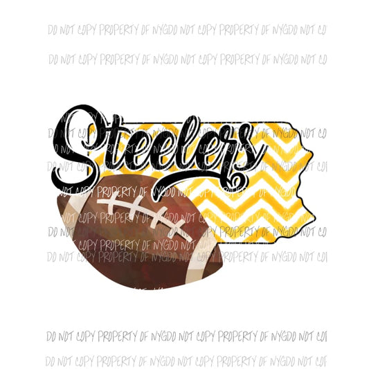 Pittsburgh Steelers football chevron state Sublimation transfers Heat Transfer