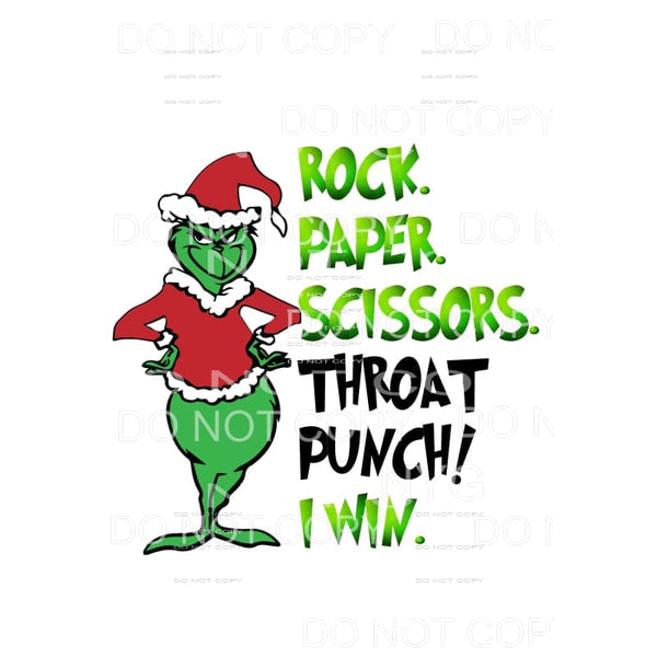 martodesigns - rock paper scissors throat punch I win Grinch – Designtwists